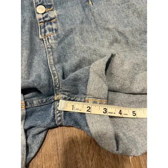 Free People Women’s Marci Denim Cuffed Shortall Size Medium - Picture 7 of 10